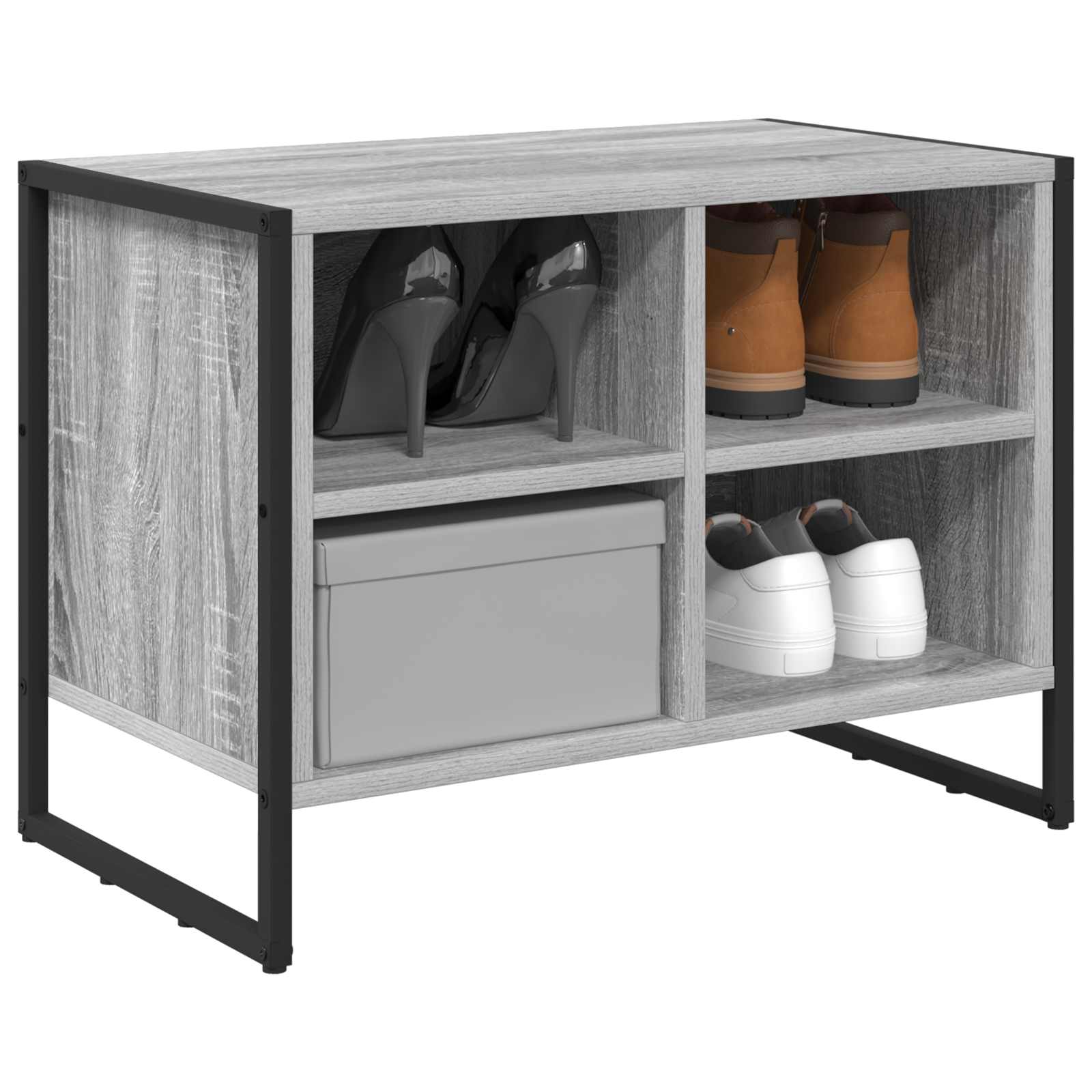 vidaXL Szafka na buty z przechowywaniem Szary Sonoma 60 x 35 x 44 cm