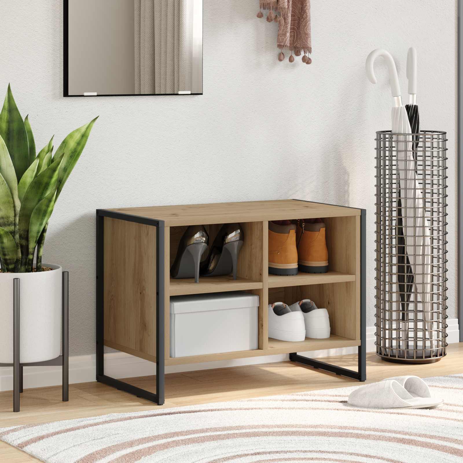 vidaXL Szafka na buty Dąb rzemieślniczy 60 x 35 x 44 cm