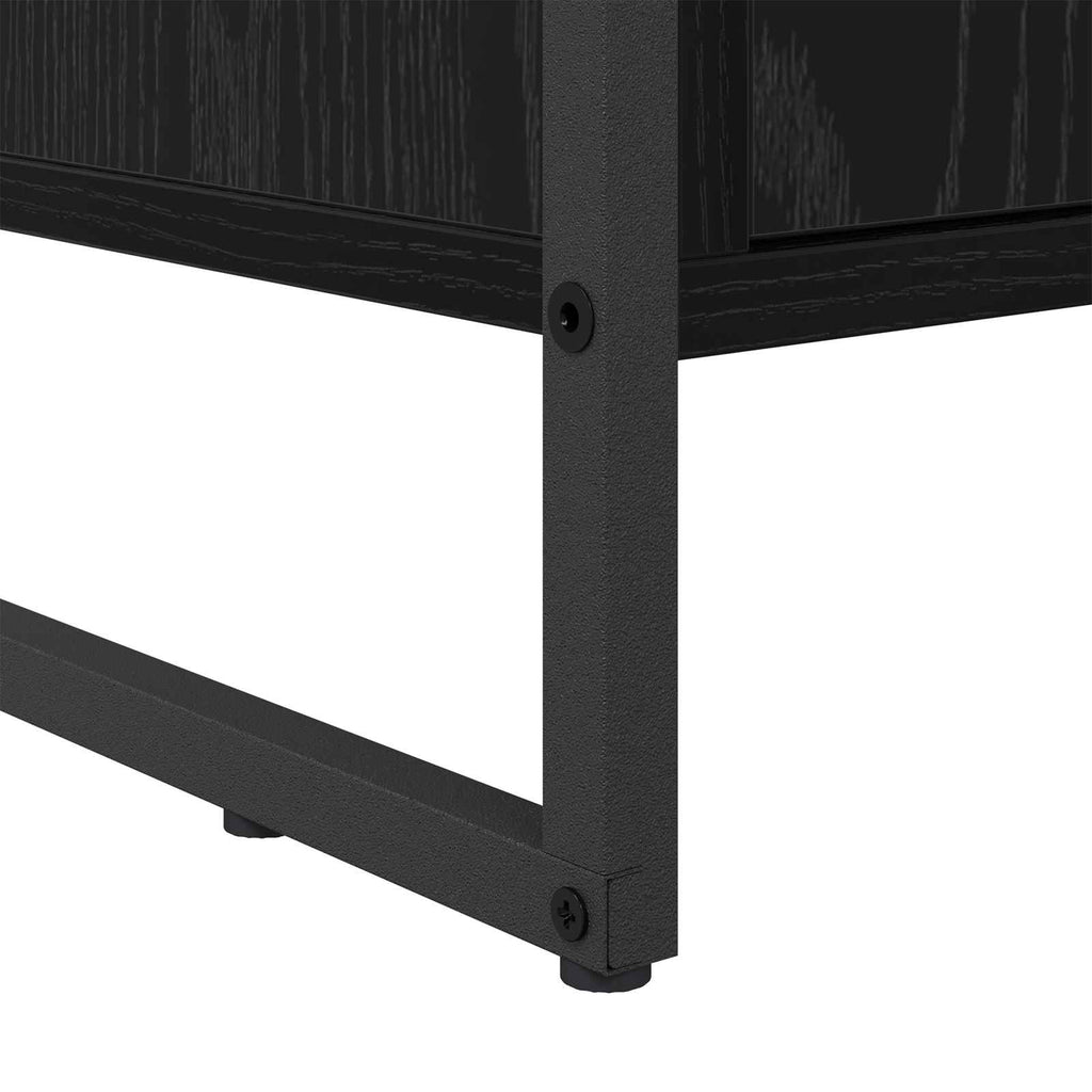 vidaXL Szafka na buty z przechowywaniem Czarny Dąb 79 x 36 x 100 cm