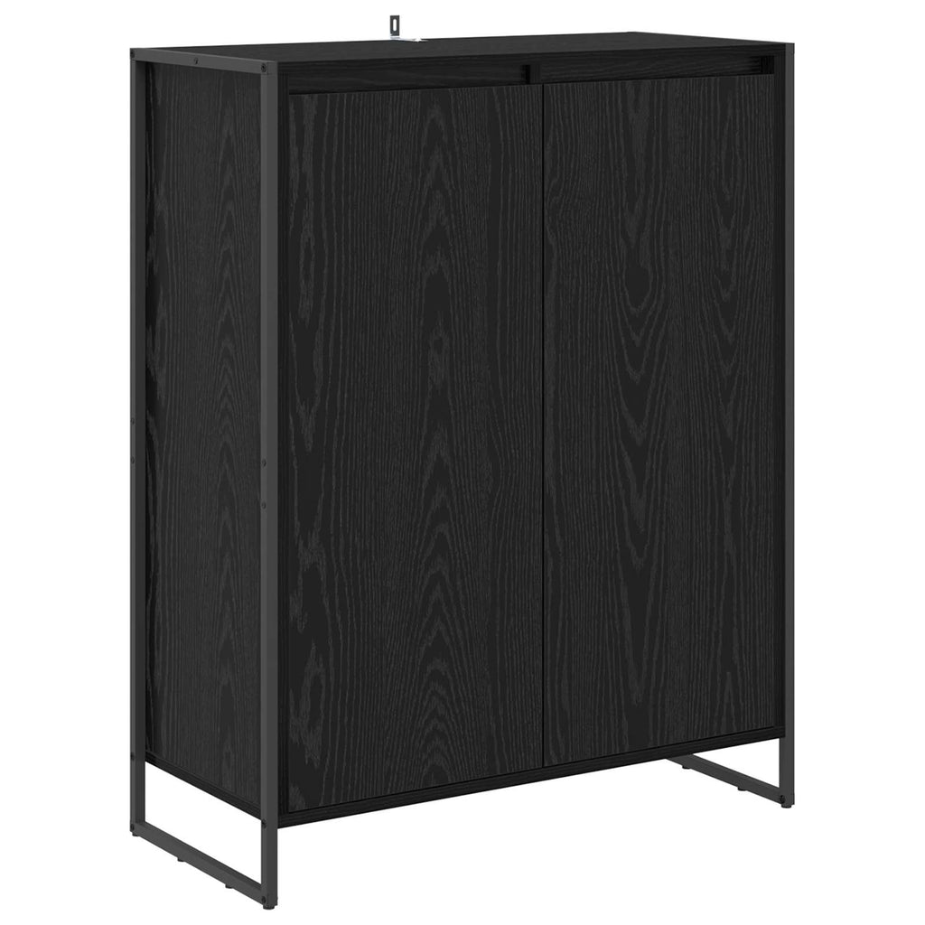 vidaXL Szafka na buty z przechowywaniem Czarny Dąb 79 x 36 x 100 cm