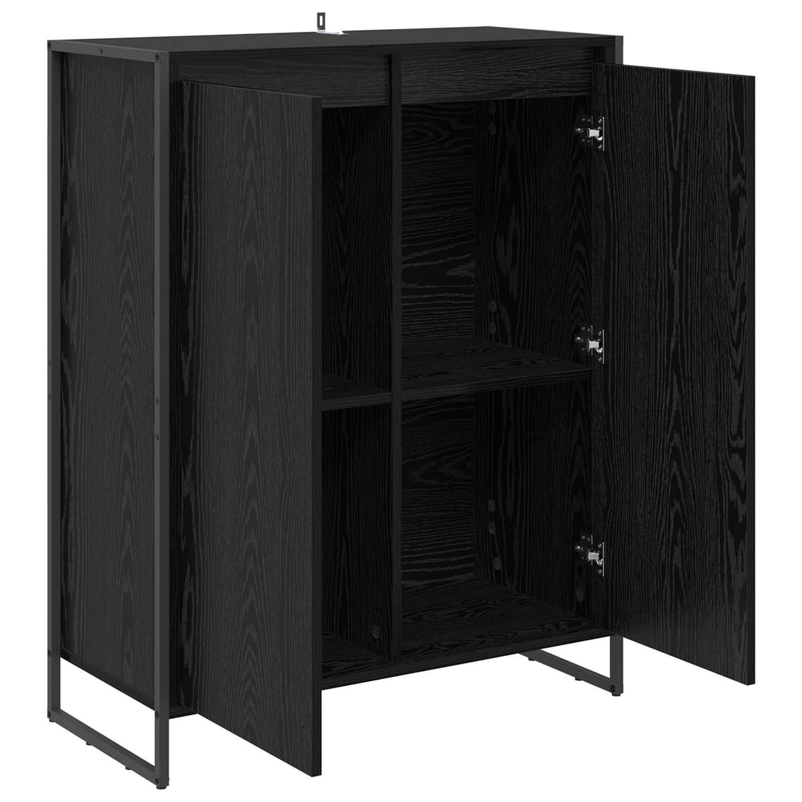 vidaXL Szafka na buty z przechowywaniem Czarny Dąb 79 x 36 x 100 cm