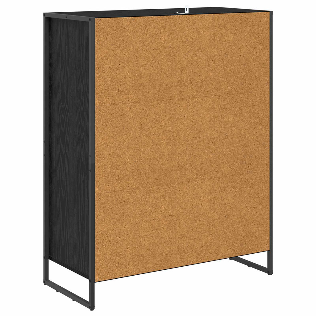 vidaXL Szafka na buty z przechowywaniem Czarny Dąb 79 x 36 x 100 cm