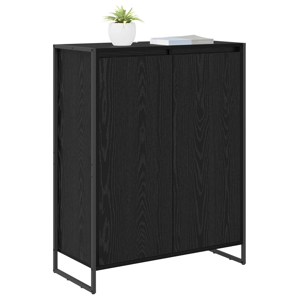 vidaXL Szafka na buty z przechowywaniem Czarny Dąb 79 x 36 x 100 cm