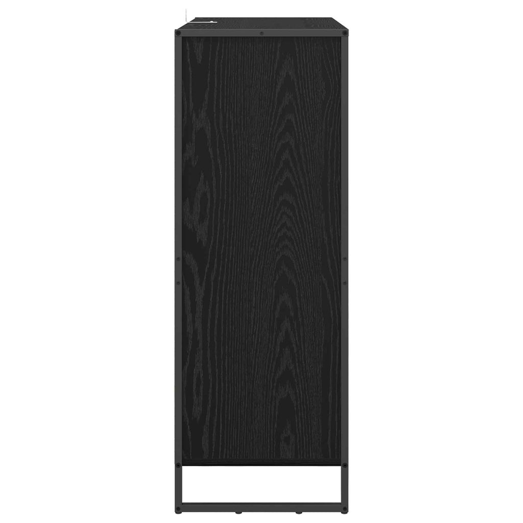 vidaXL Szafka na buty z przechowywaniem Czarny Dąb 79 x 36 x 100 cm