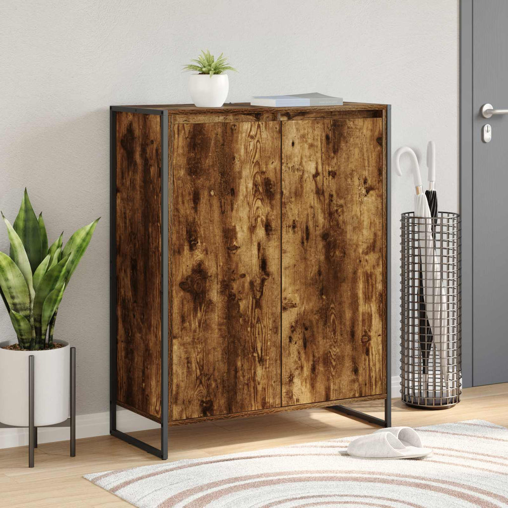 vidaXL Szafka na buty z przechowywaniem Dąb dymny 79 x 36 x 100 cm
