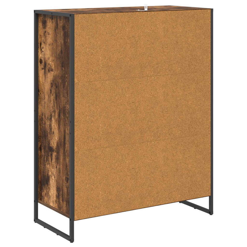 vidaXL Szafka na buty z przechowywaniem Dąb dymny 79 x 36 x 100 cm