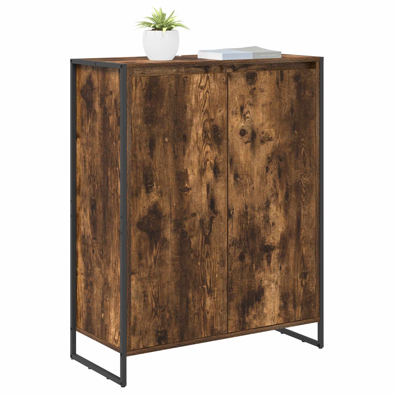 vidaXL Szafka na buty z przechowywaniem Dąb dymny 79 x 36 x 100 cm