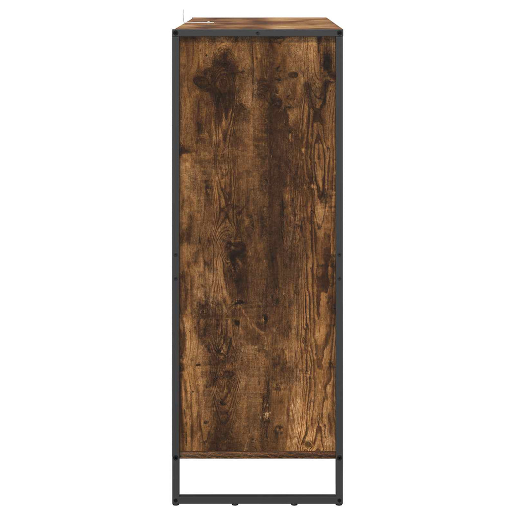 vidaXL Szafka na buty z przechowywaniem Dąb dymny 79 x 36 x 100 cm