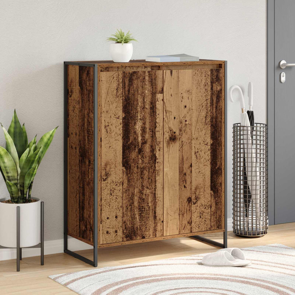 vidaXL Szafka na buty z przechowywaniem Stare drewno 79 x 36 x 100 cm