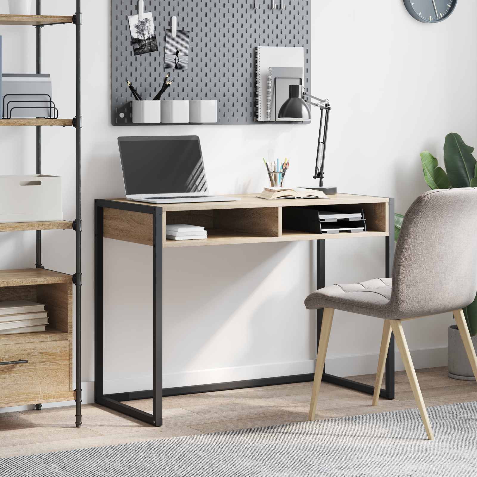 vidaXL Biurko Sonoma 100 x 50 x 75 cm Materiał drewnopochodny