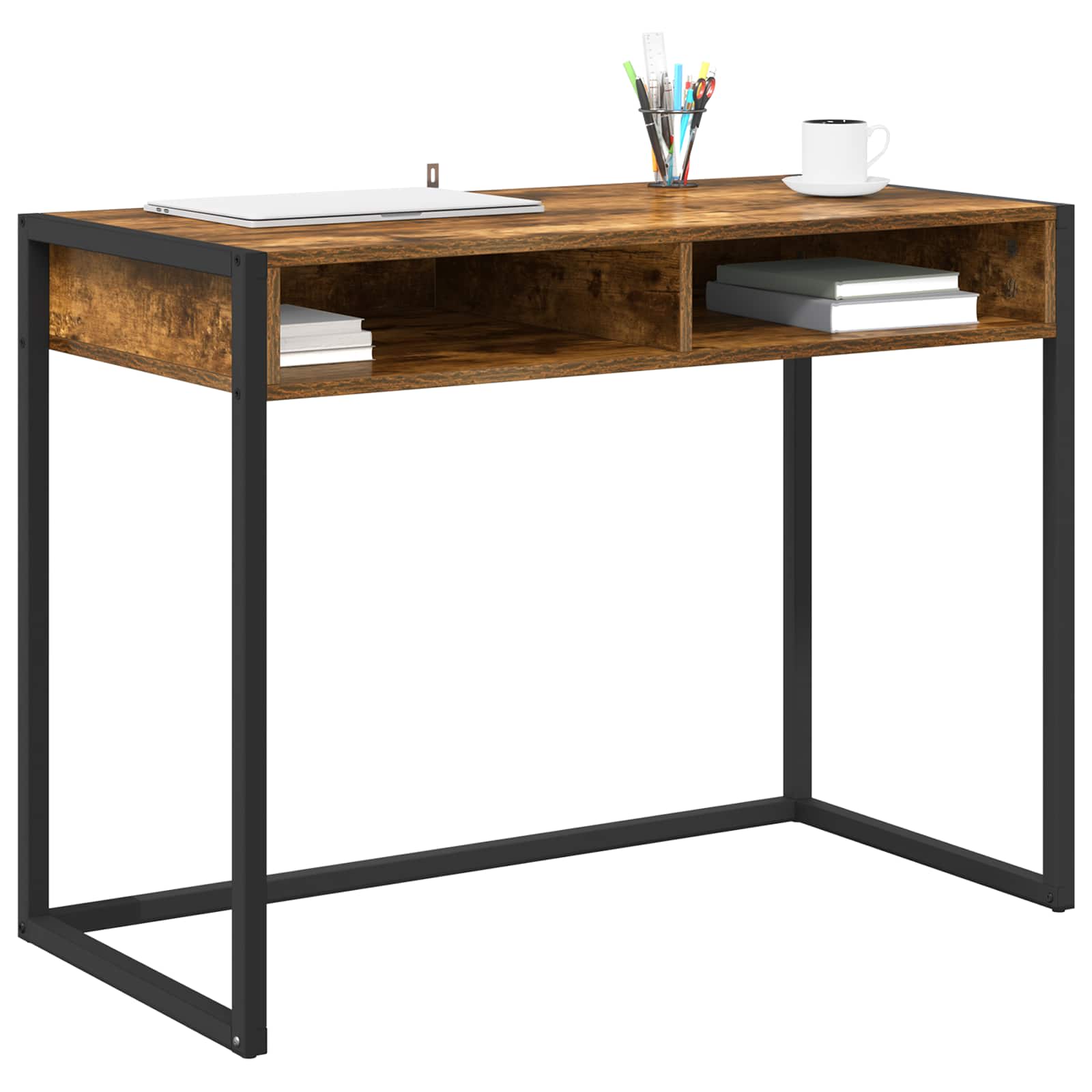 vidaXL Biurko Dąb dymny 100 x 50 x 75 cm Materiał drewnopochodny