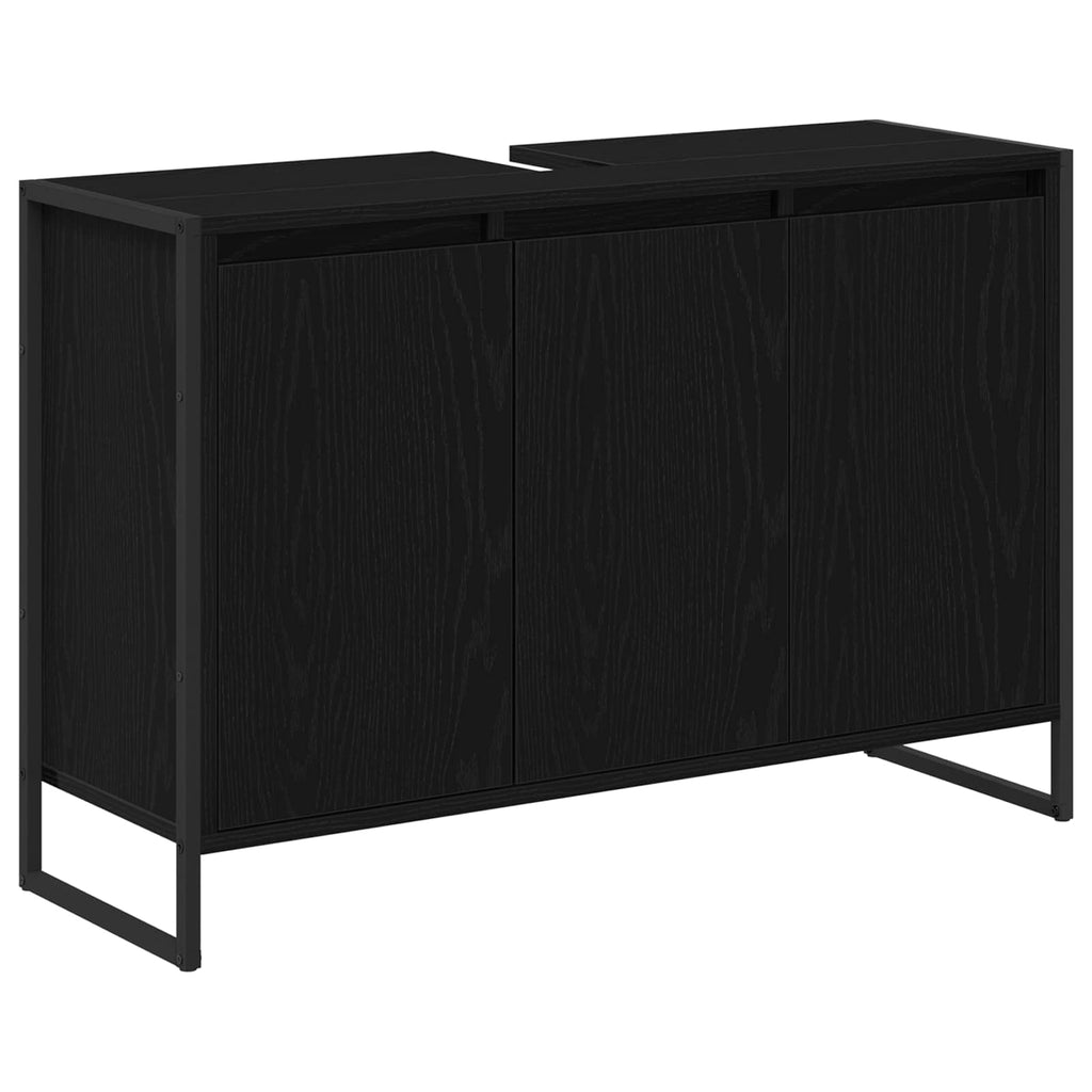 vidaXL Szafka Łazienkowa z przechowywaniem Czarny Dąb 90 x 30 x 60 cm