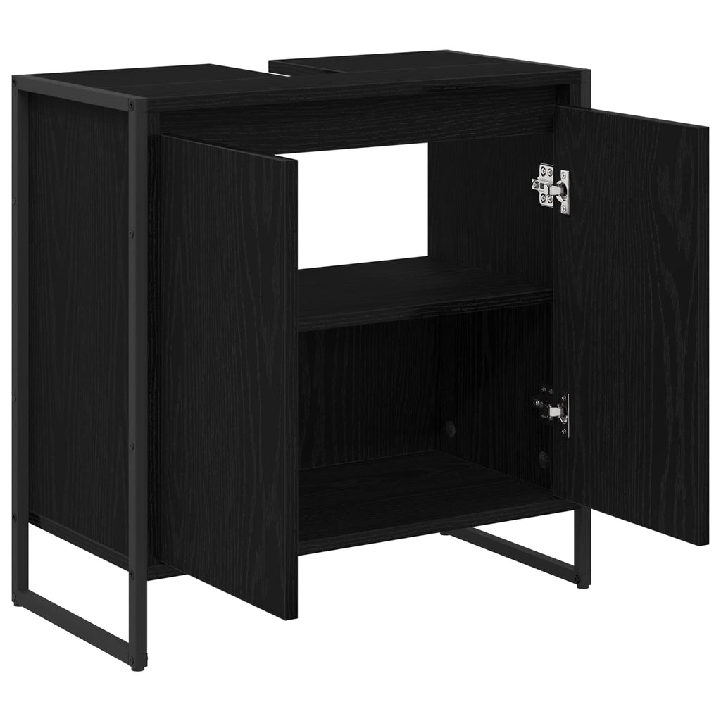 vidaXL Szafka Łazienkowa z przechowywaniem Czarny Dąb 60 x 30 x 60 cm
