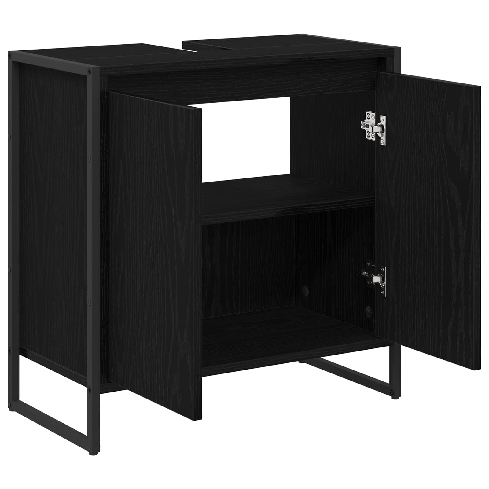vidaXL Szafka Łazienkowa z przechowywaniem Czarny Dąb 60 x 30 x 60 cm