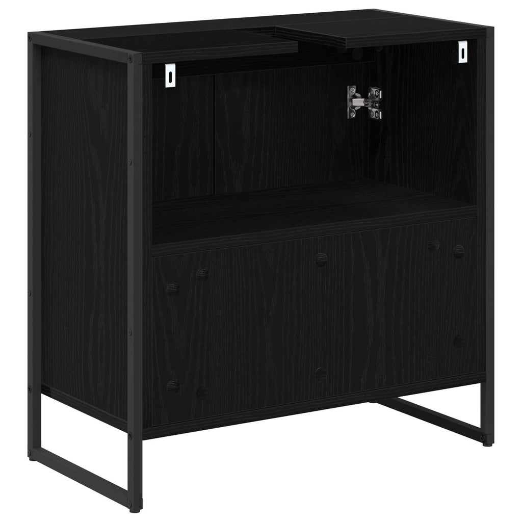 vidaXL Szafka Łazienkowa z przechowywaniem Czarny Dąb 60 x 30 x 60 cm