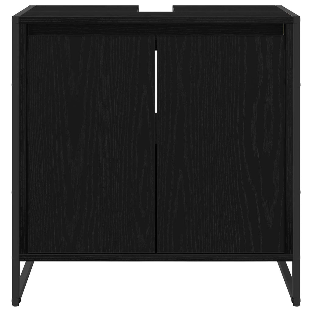 vidaXL Szafka Łazienkowa z przechowywaniem Czarny Dąb 60 x 30 x 60 cm