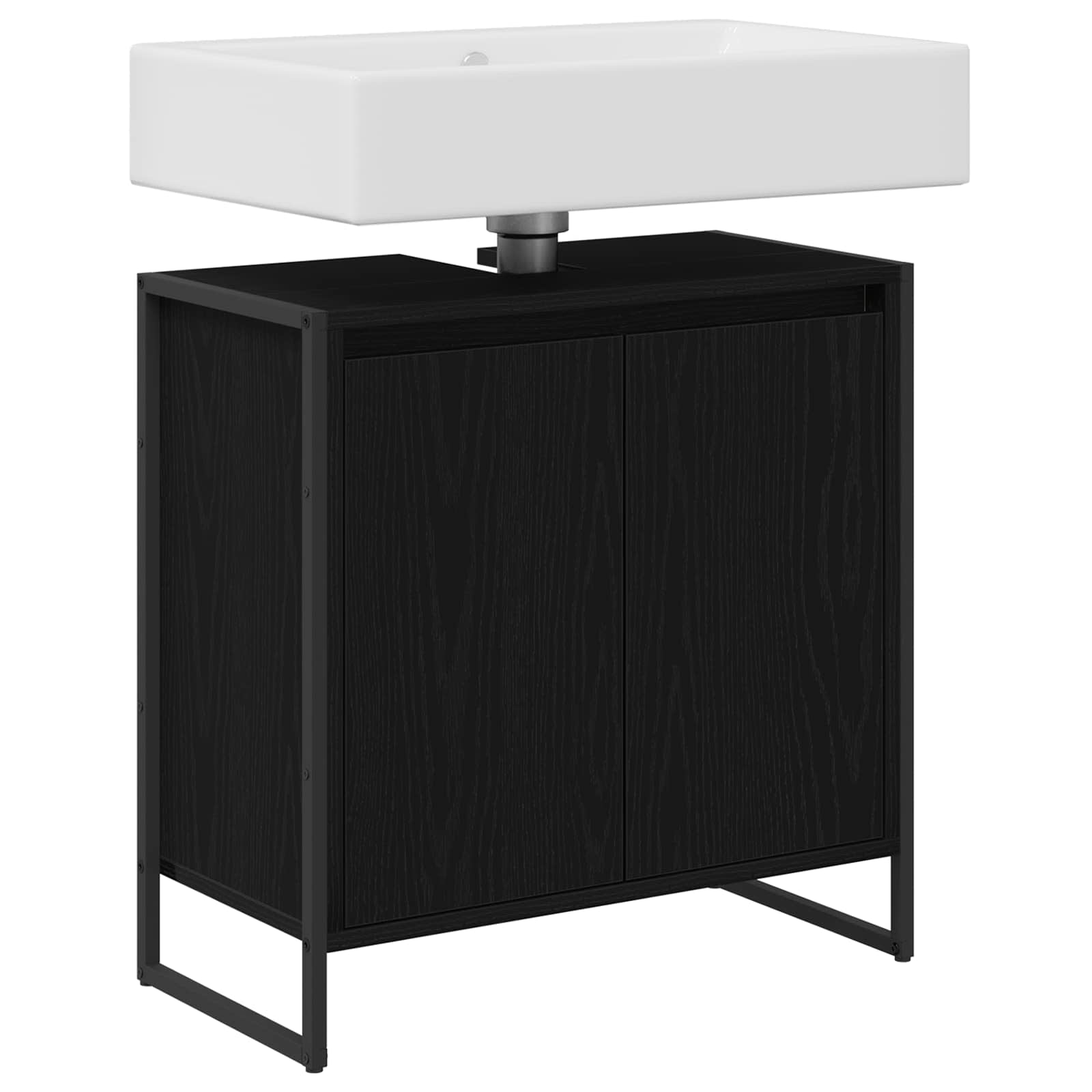 vidaXL Szafka Łazienkowa z przechowywaniem Czarny Dąb 60 x 30 x 60 cm