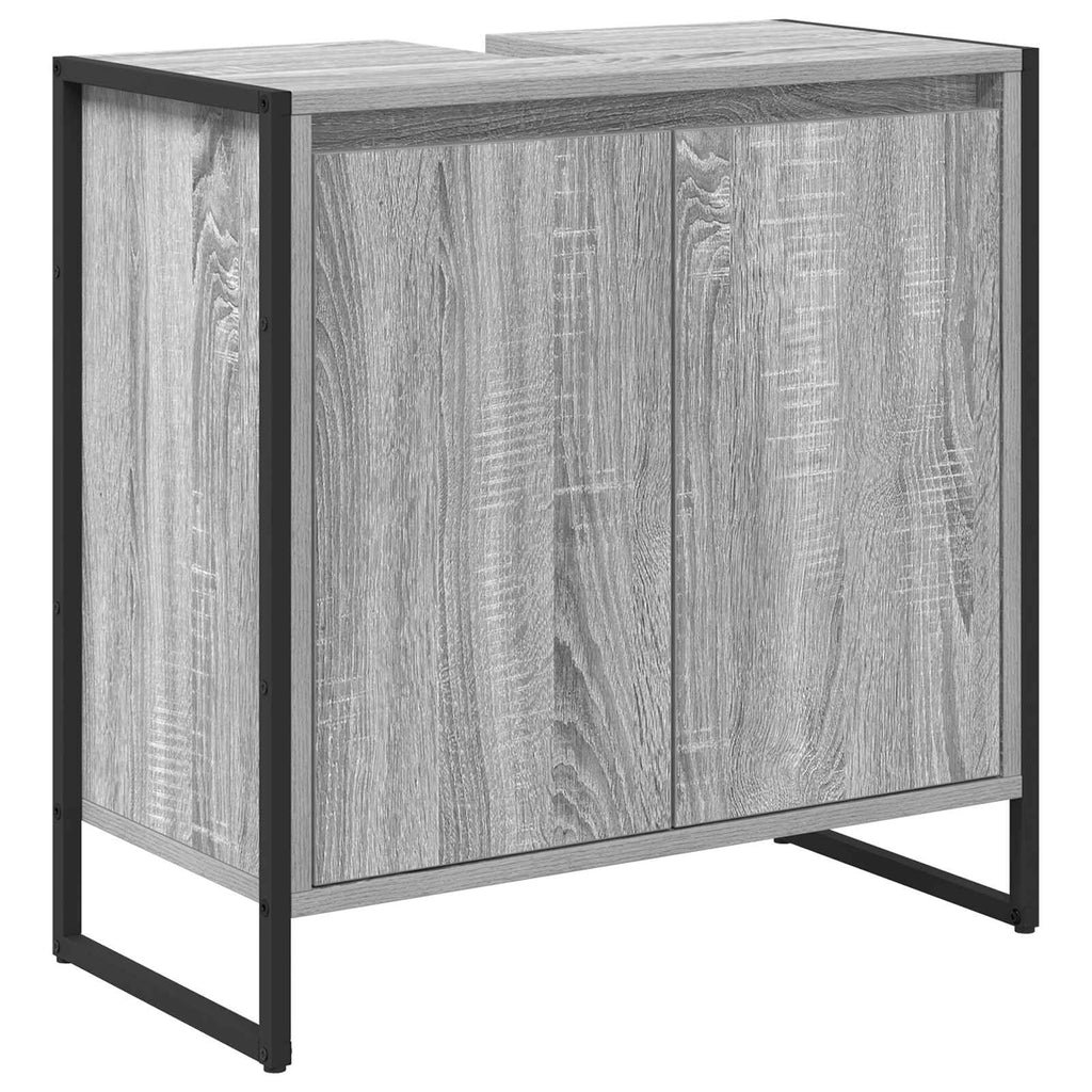 vidaXL Szafka Łazienkowa z drzwiami Szary Sonoma 60 x 30 x 60 cm