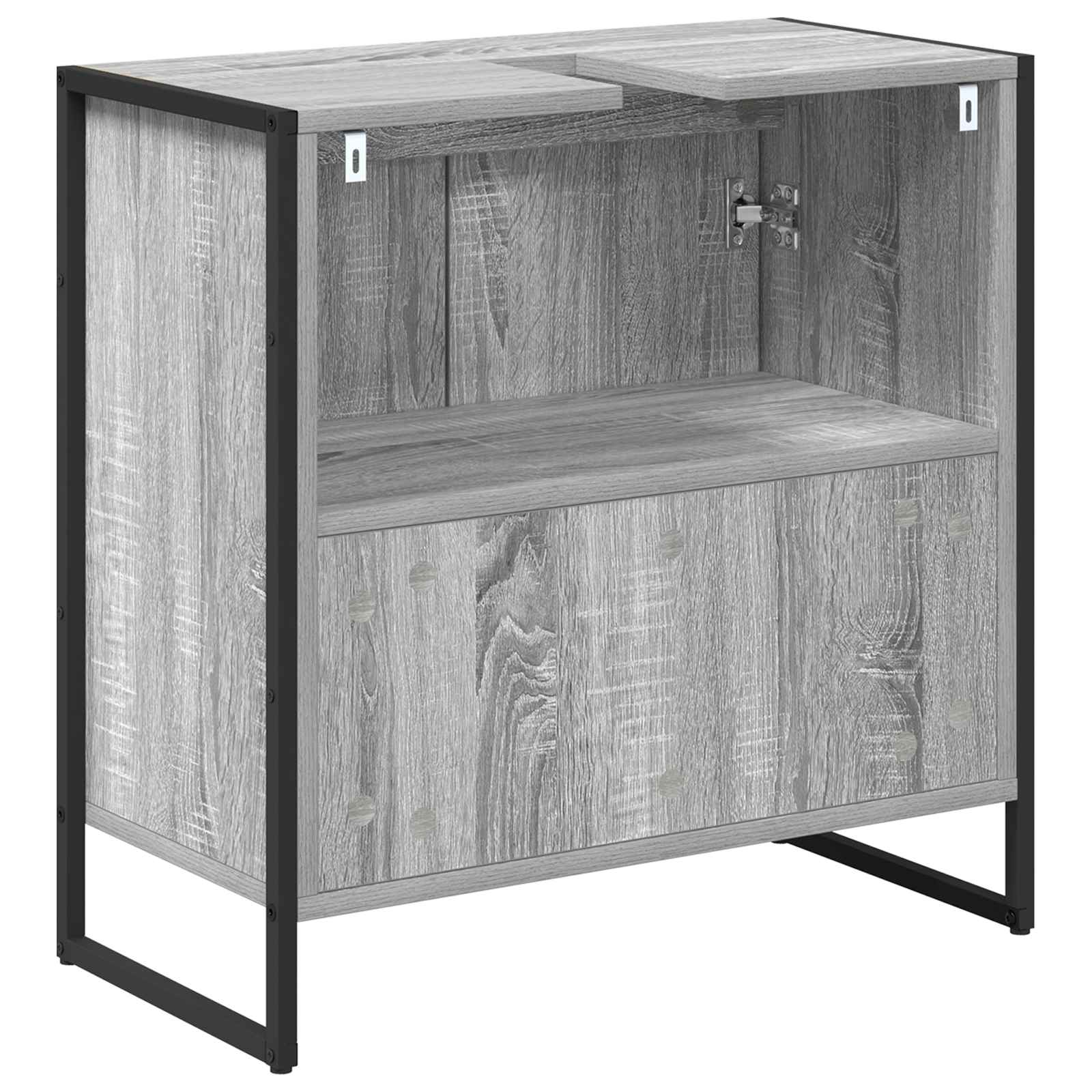 vidaXL Szafka Łazienkowa z drzwiami Szary Sonoma 60 x 30 x 60 cm