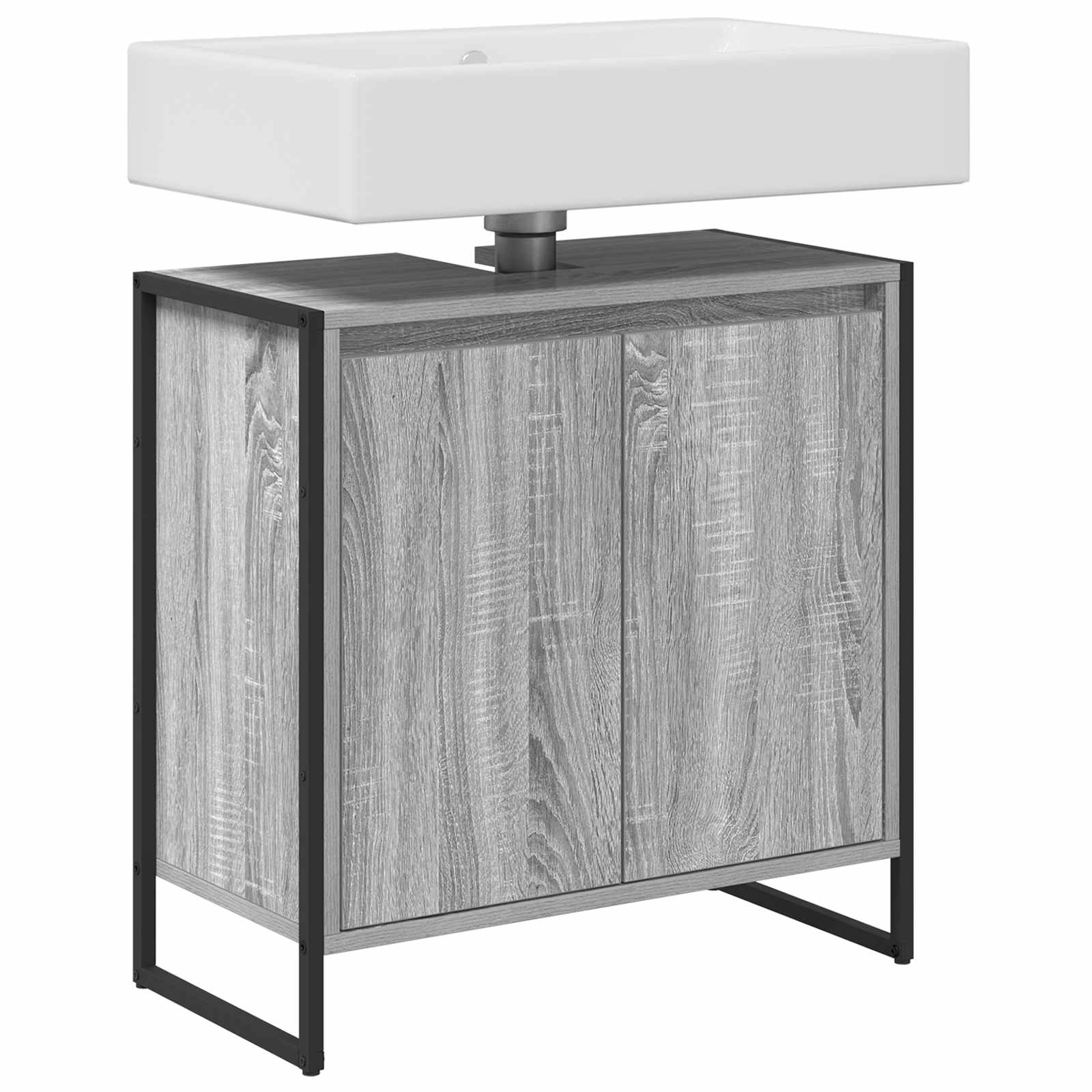 vidaXL Szafka Łazienkowa z drzwiami Szary Sonoma 60 x 30 x 60 cm