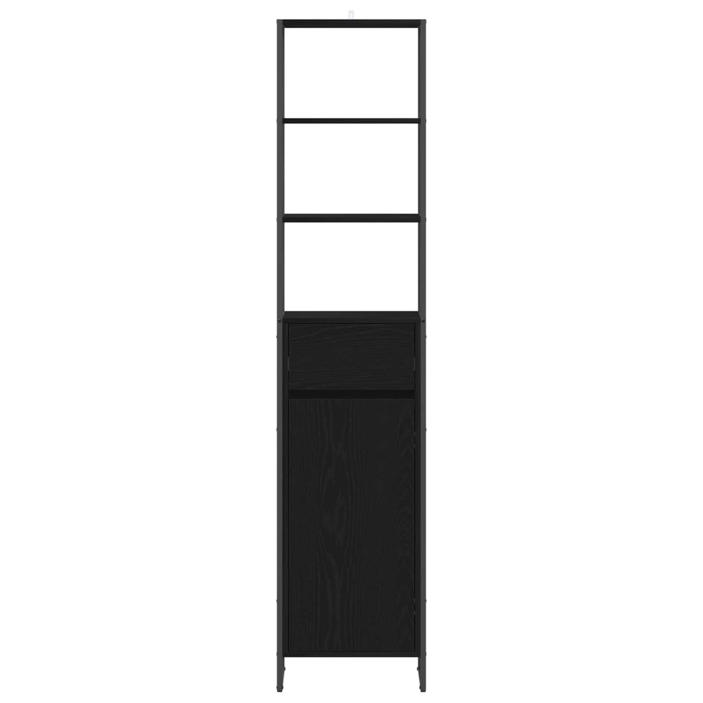 vidaXL Szafka Łazienkowa z szufladą Czarny Dąb 40 x 30 x 180 cm