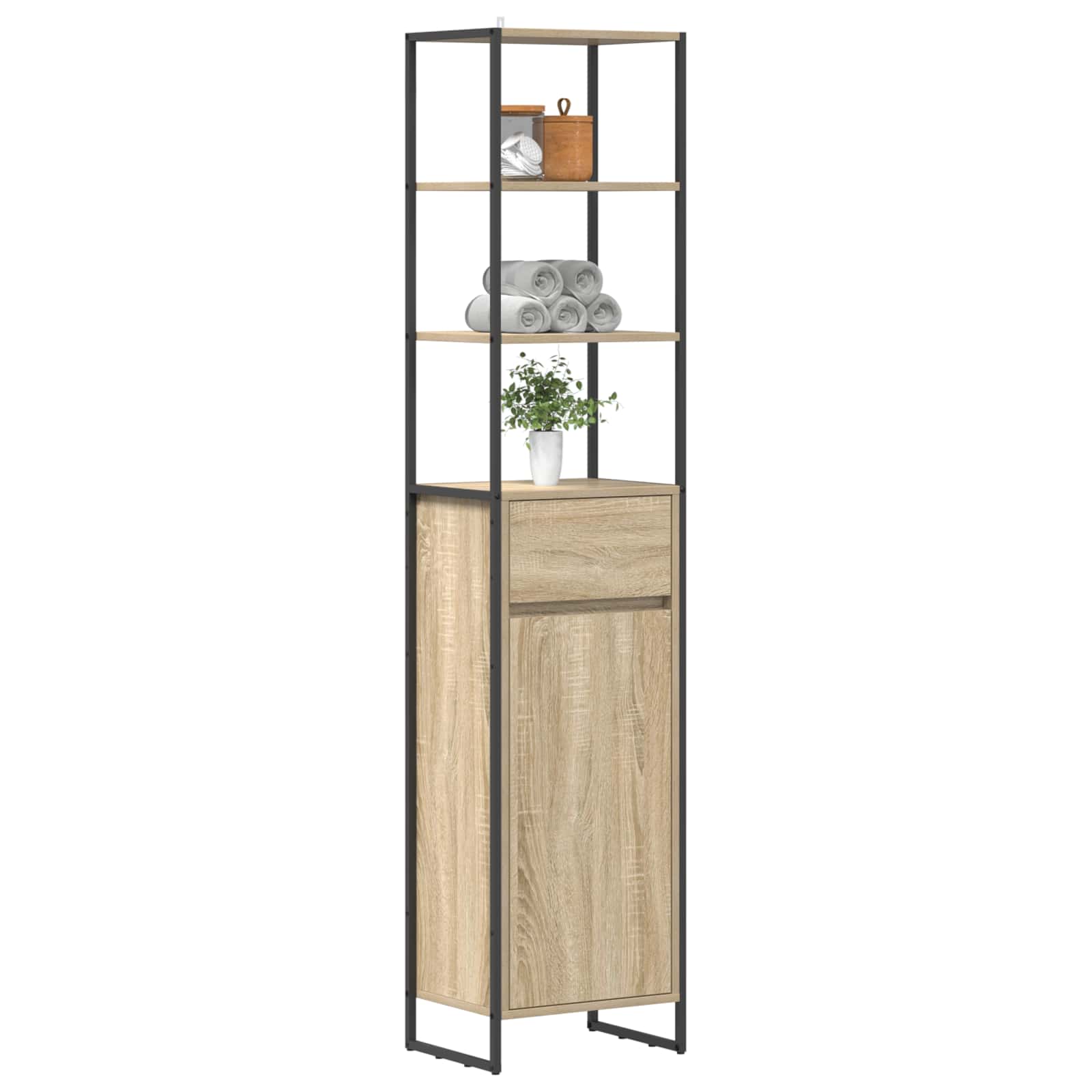 vidaXL Szafka Łazienkowa z szufladą z drzwiami Sonoma 40 x 30 x 180 cm