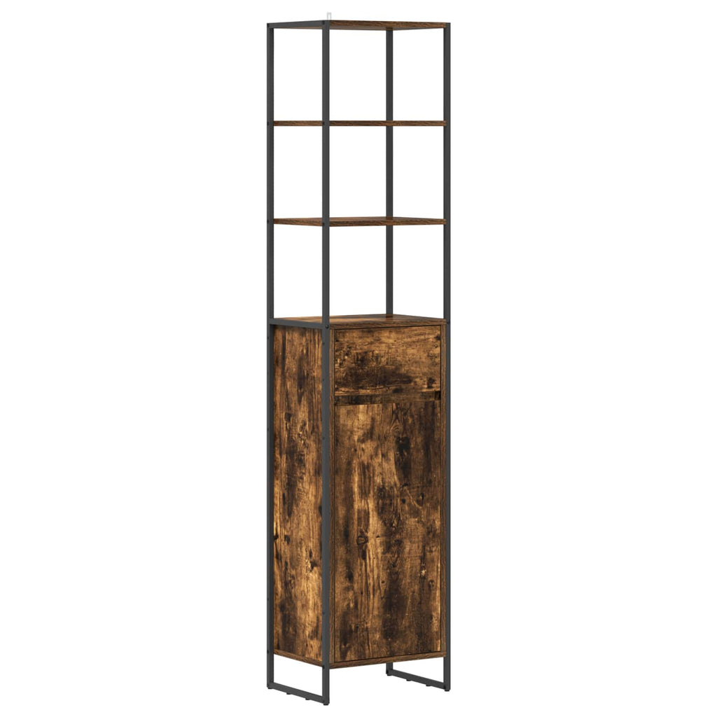 vidaXL Szafka Łazienkowa z szufladą Dąb dymny 40 x 30 x 180 cm