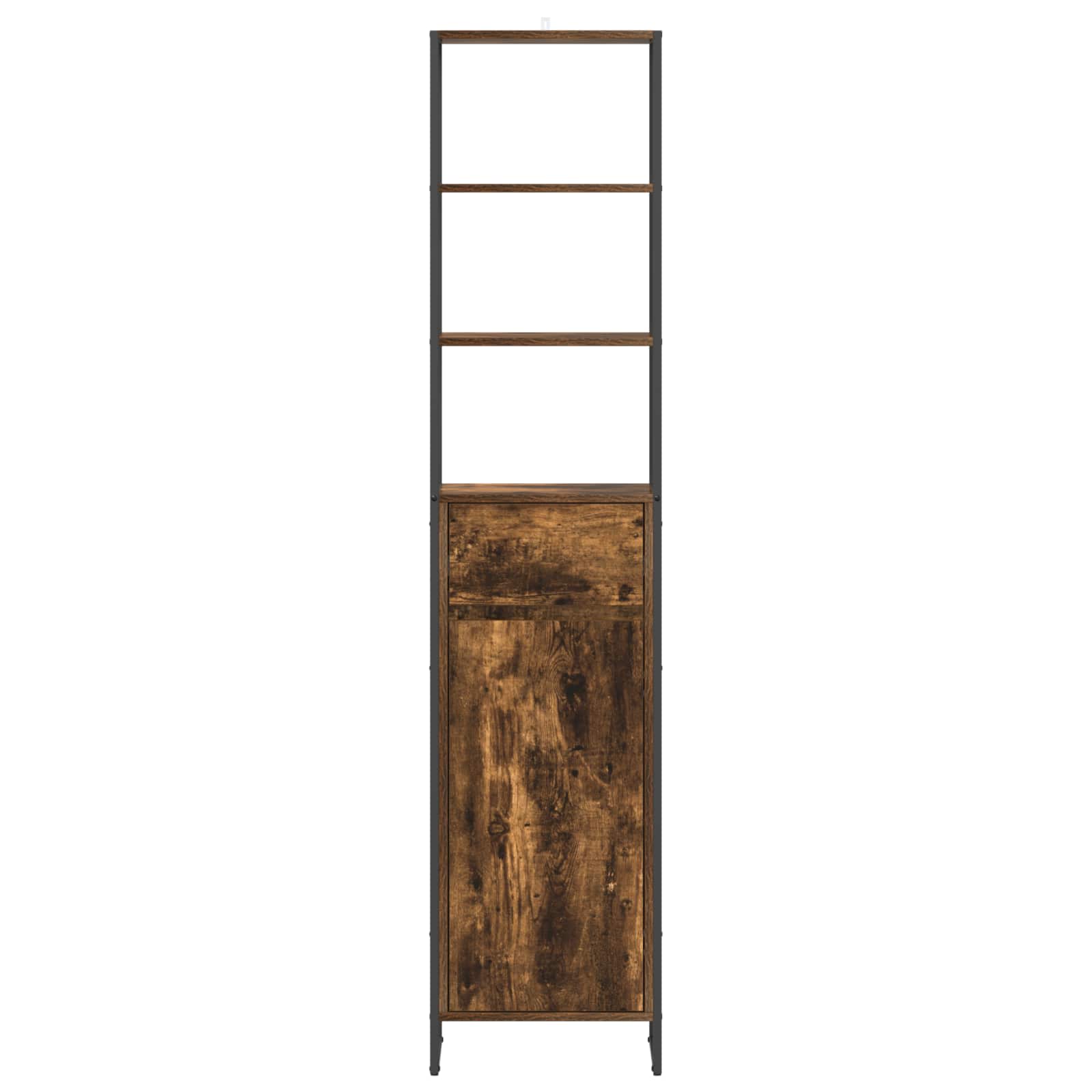 vidaXL Szafka Łazienkowa z szufladą Dąb dymny 40 x 30 x 180 cm