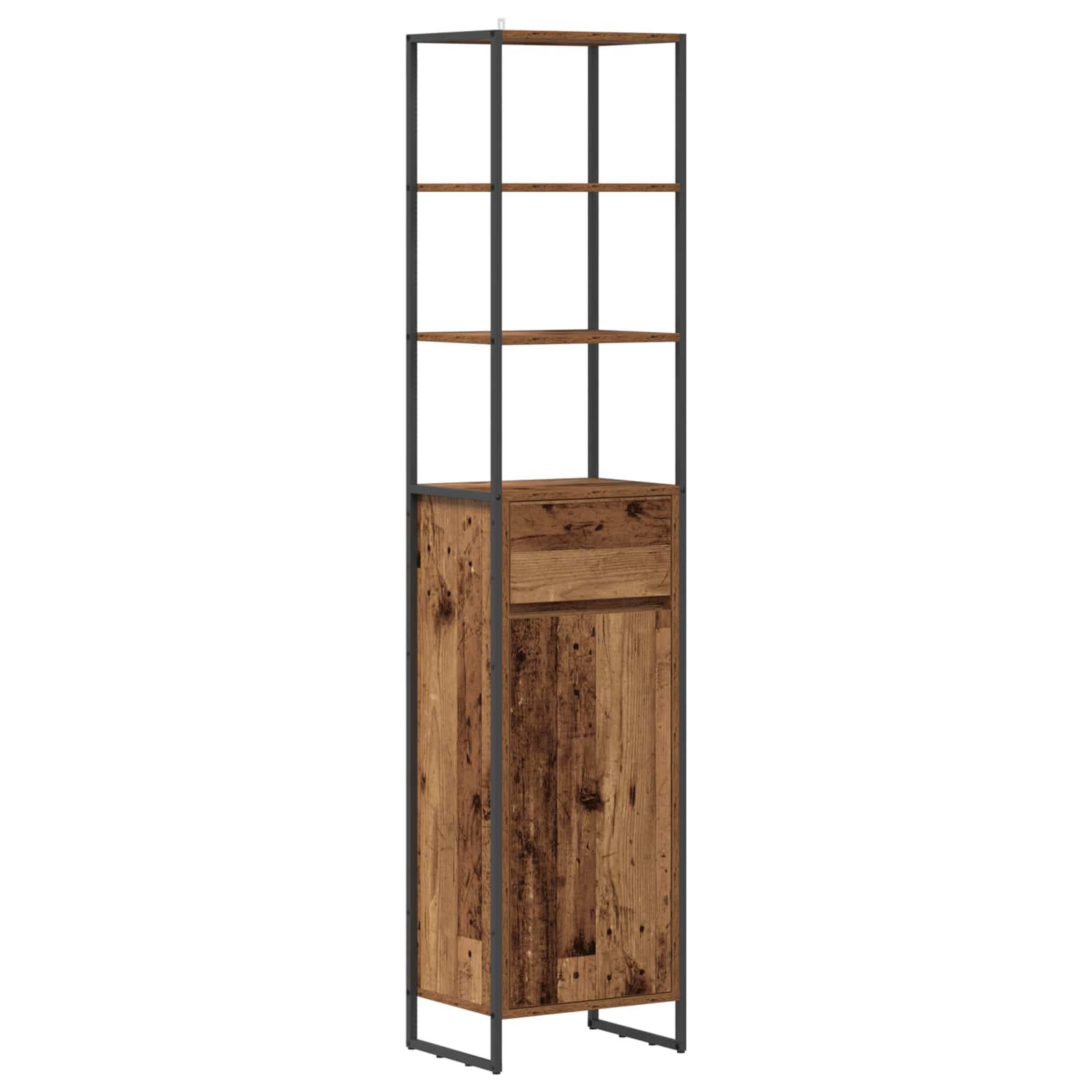 vidaXL Szafka Łazienkowa z szufladą Stare drewno 40 x 30 x 180 cm