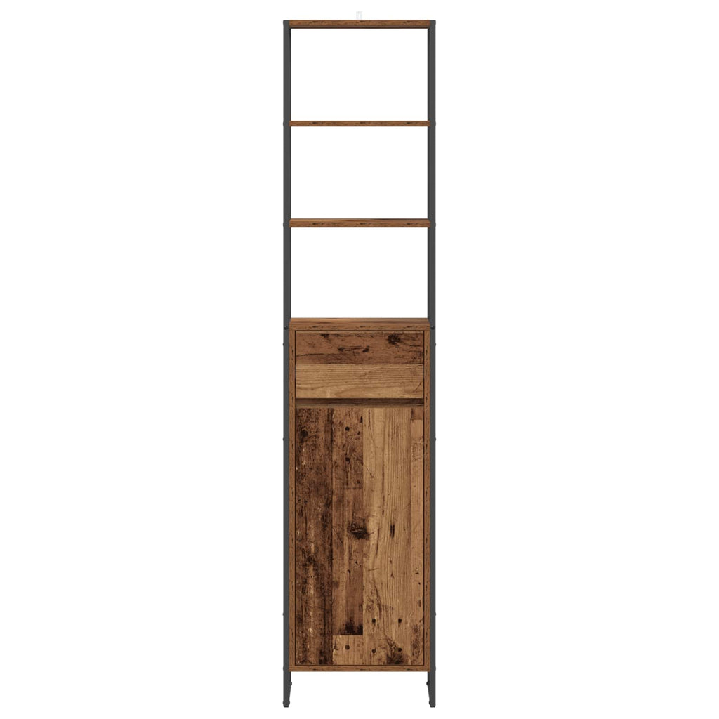vidaXL Szafka Łazienkowa z szufladą Stare drewno 40 x 30 x 180 cm