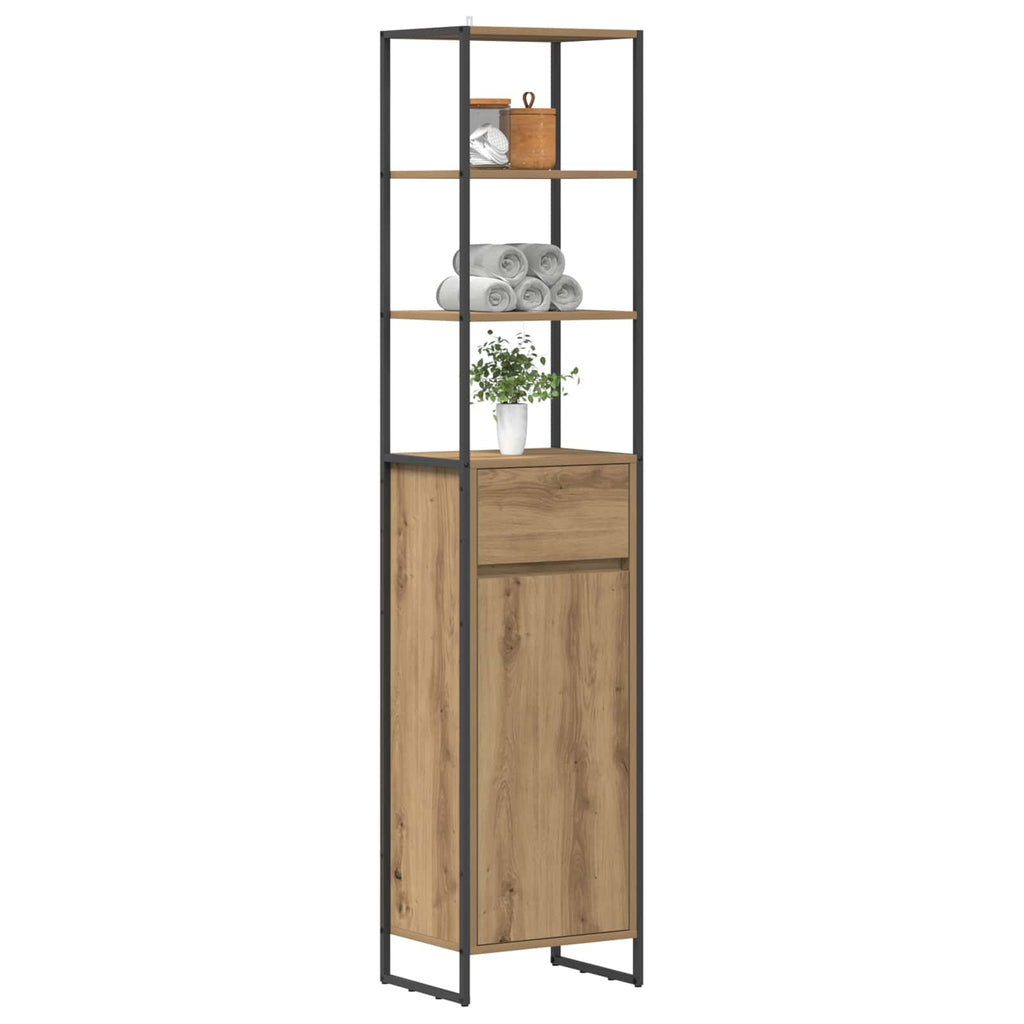 vidaXL Szafka Łazienkowa z szufladą Dąb rzemieślniczy 40 x 30 x 180 cm