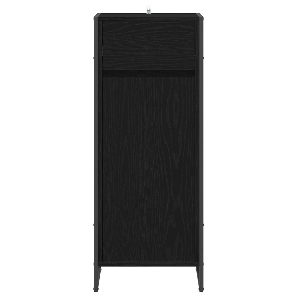 vidaXL Szafka Łazienkowa z szufladą Czarny Dąb 40 x 30 x 100 cm