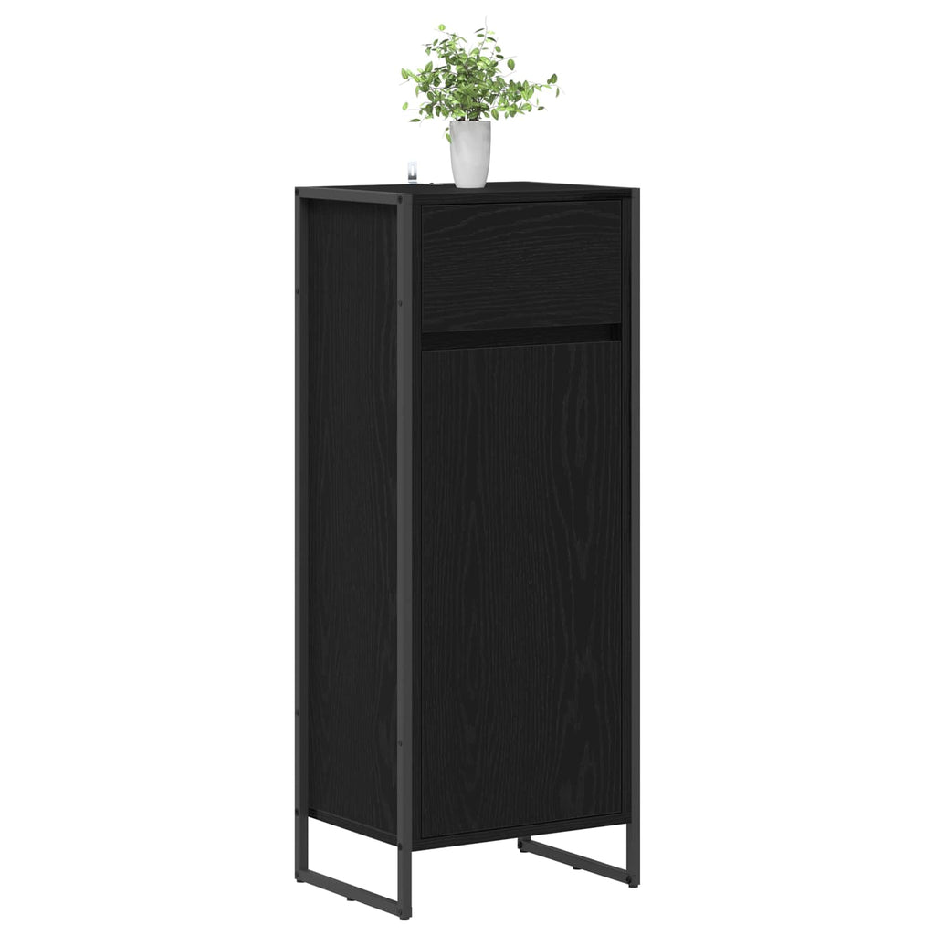 vidaXL Szafka Łazienkowa z szufladą Czarny Dąb 40 x 30 x 100 cm