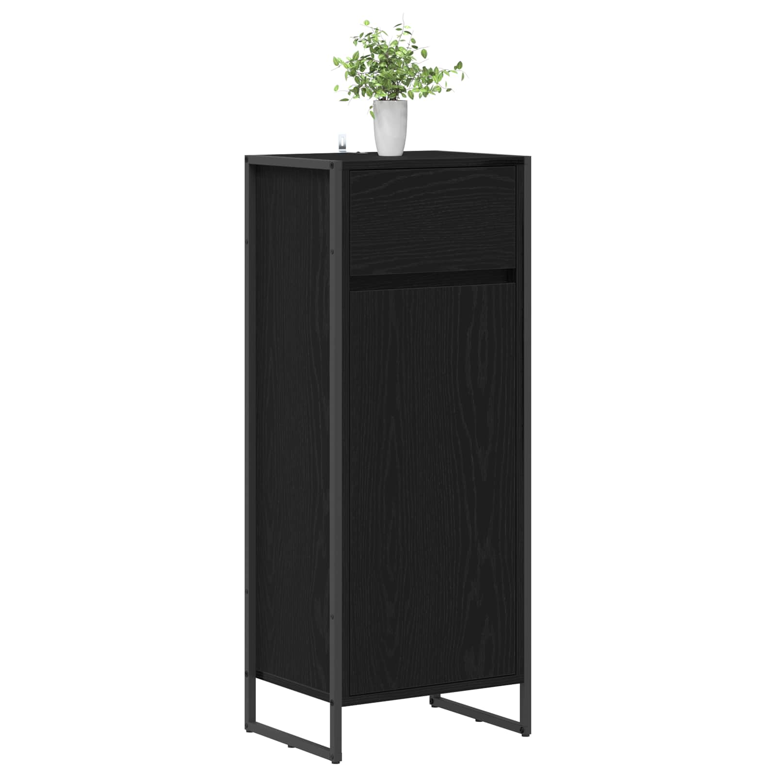 vidaXL Szafka Łazienkowa z szufladą Czarny Dąb 40 x 30 x 100 cm