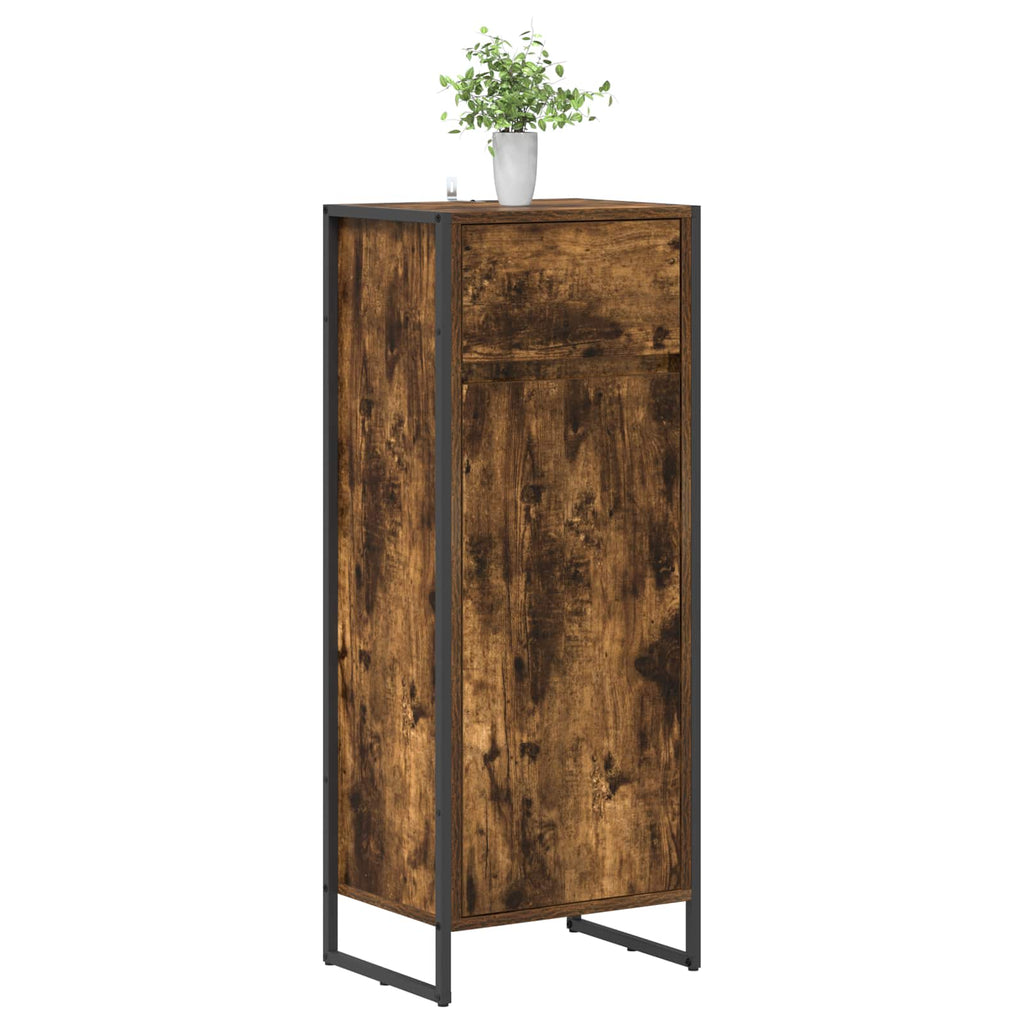 vidaXL Szafka Łazienkowa z szufladą Dąb dymny 40 x 30 x 100 cm