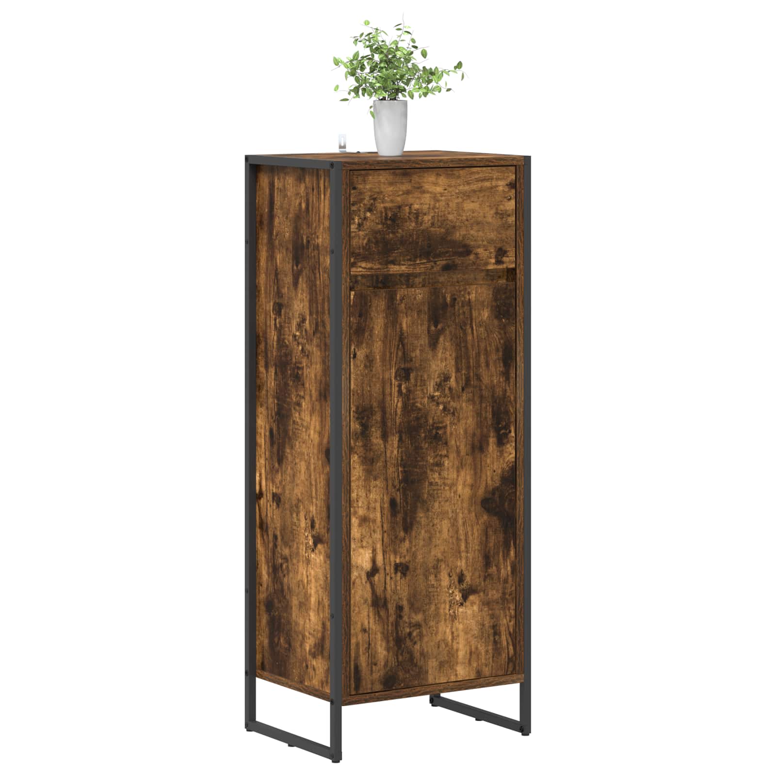 vidaXL Szafka Łazienkowa z szufladą Dąb dymny 40 x 30 x 100 cm