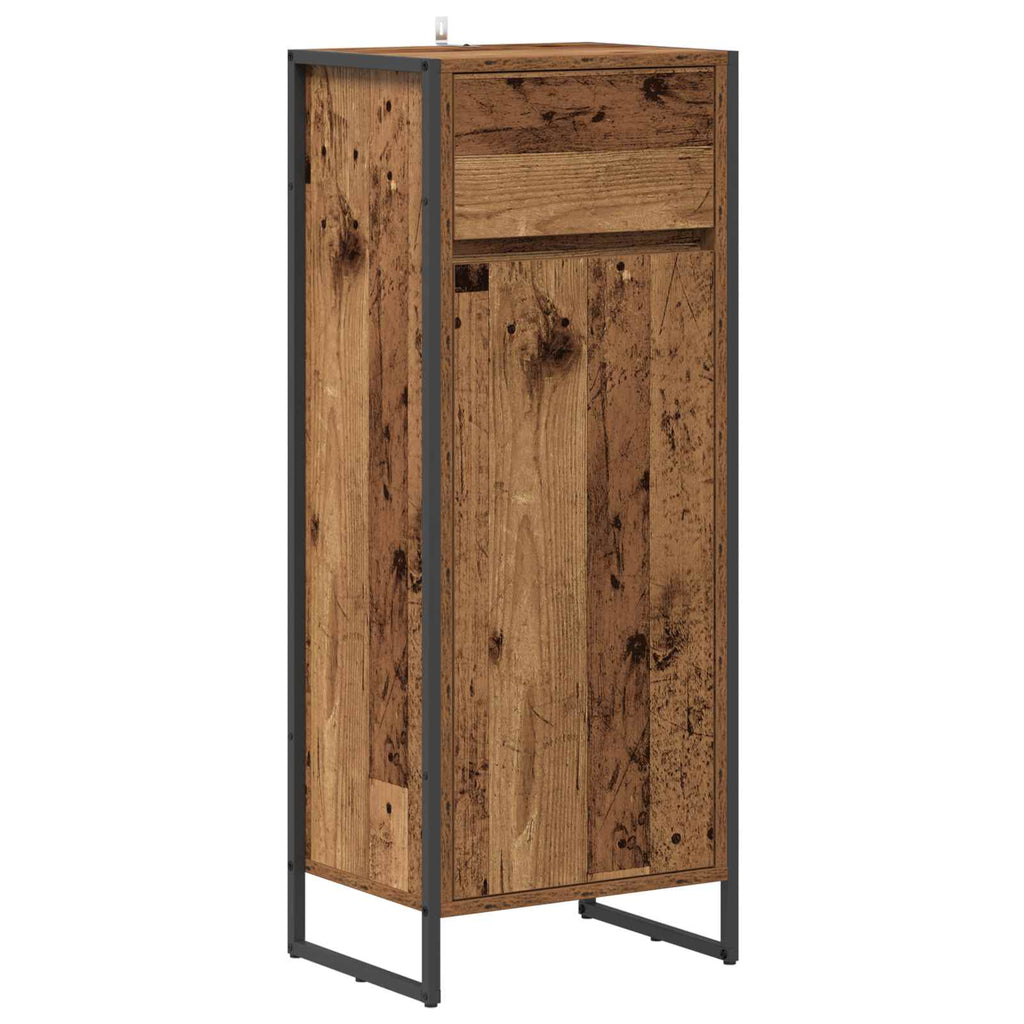 vidaXL Szafka Łazienkowa z szufladą Stare drewno 40 x 30 x 100 cm