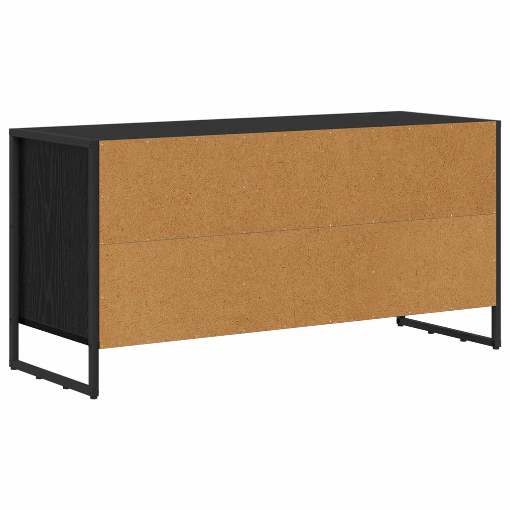 vidaXL Szafka pod telewizor z szufladą Czarny Dąb 100 x 36 x 49,5 cm