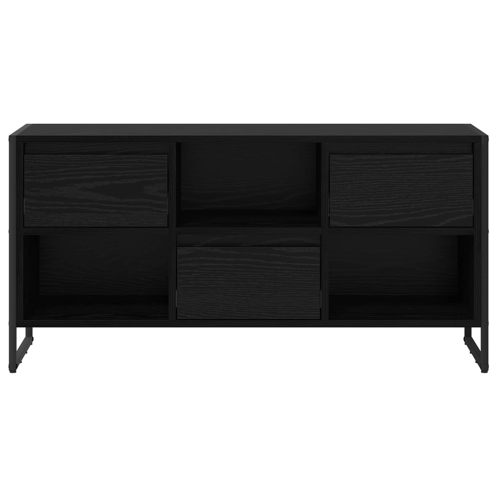 vidaXL Szafka pod telewizor z szufladą Czarny Dąb 100 x 36 x 49,5 cm