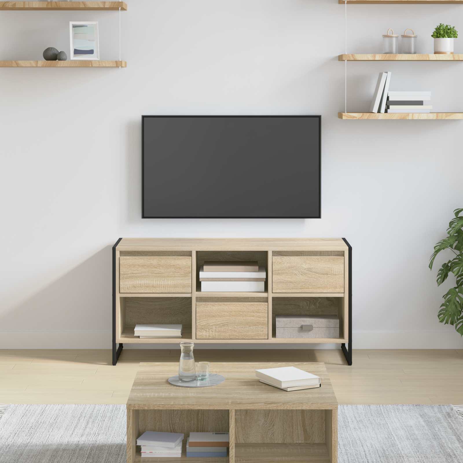 vidaXL Szafka pod telewizor z szufladą Sonoma 100 x 36 x 49,5 cm