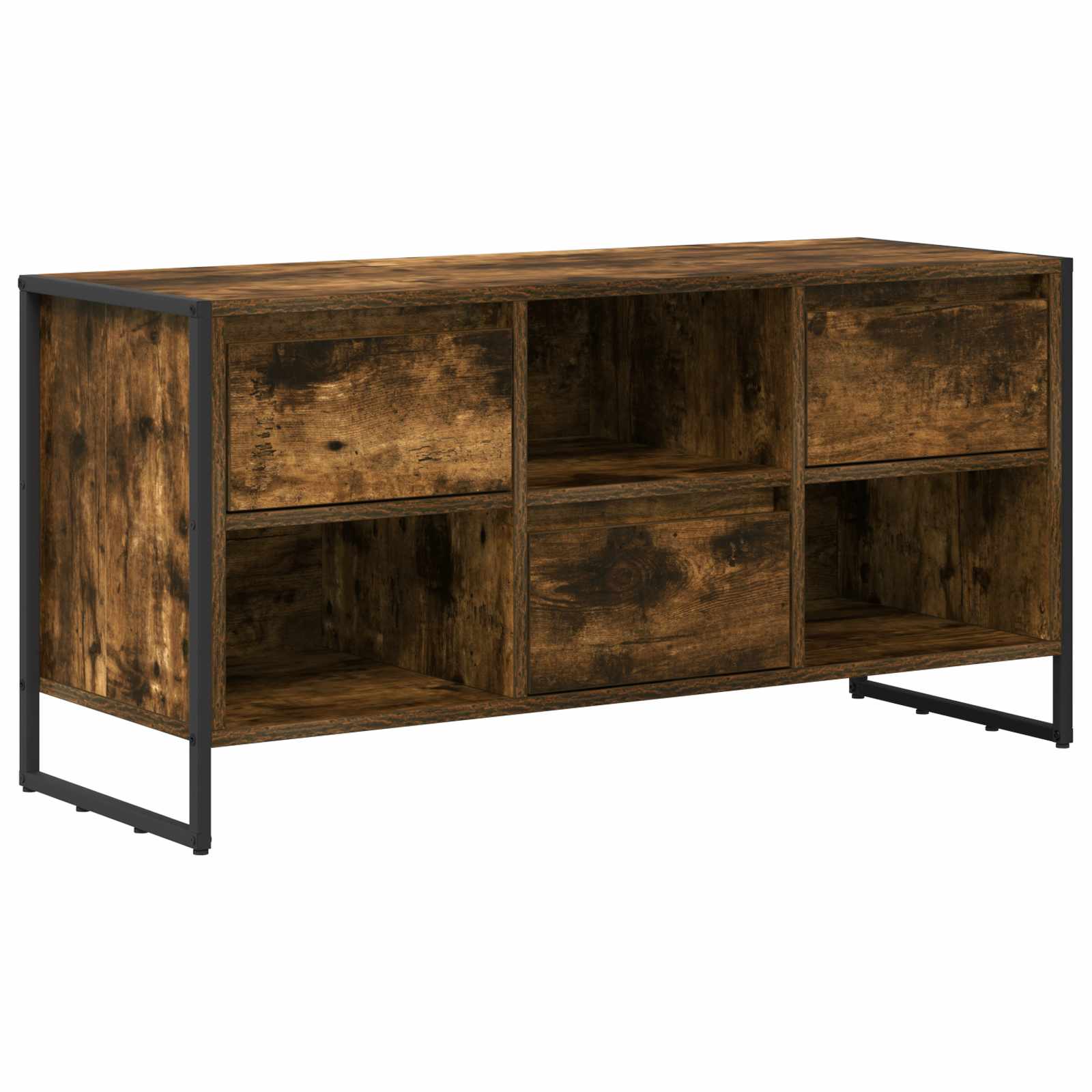 vidaXL Szafka pod telewizor z szufladą Dąb dymny 100 x 36 x 49,5 cm