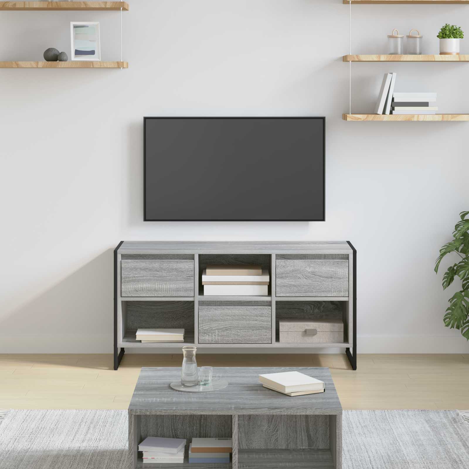 vidaXL Szafka pod telewizor z szufladą Szary Sonoma 100 x 36 x 49,5 cm