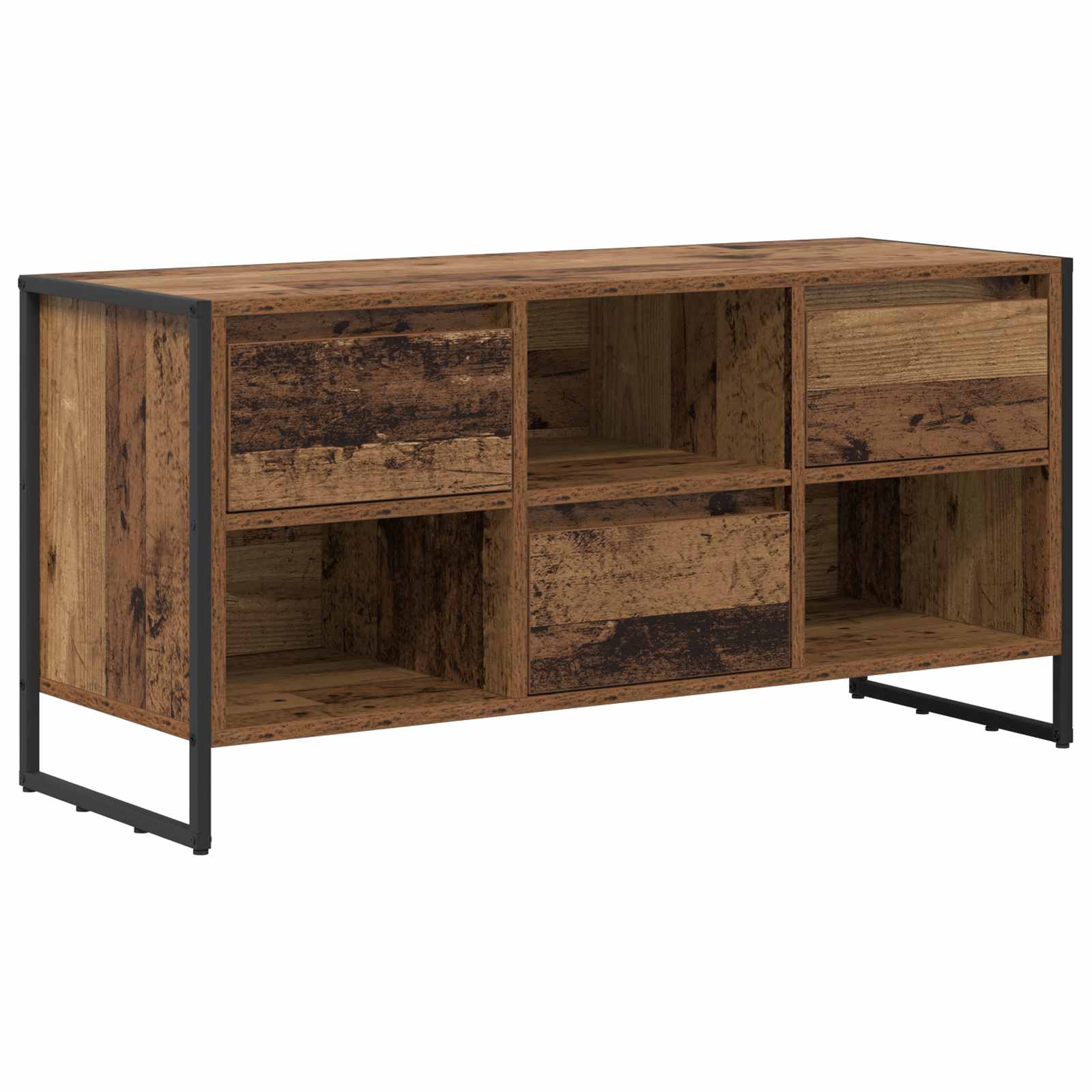 vidaXL Szafka pod telewizor z szufladą Stare drewno 100 x 36 x 49,5 cm