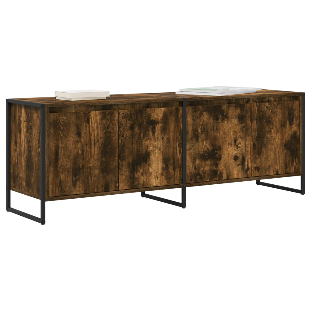 vidaXL Szafka pod telewizor Dąb dymny 140 x 36 x 49.5 cm