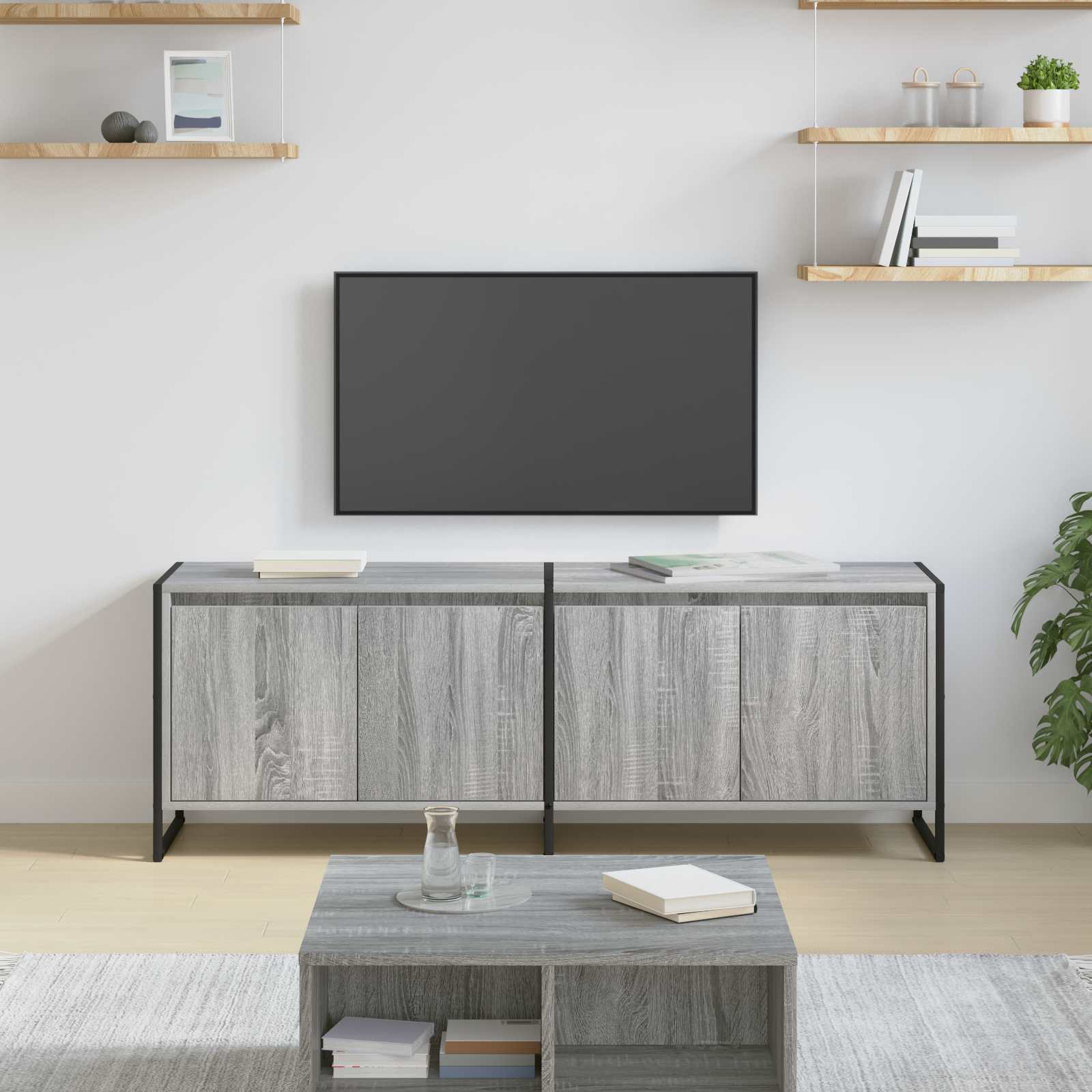 vidaXL Szafka pod telewizor Szary Sonoma 140 x 36 x 49.5 cm