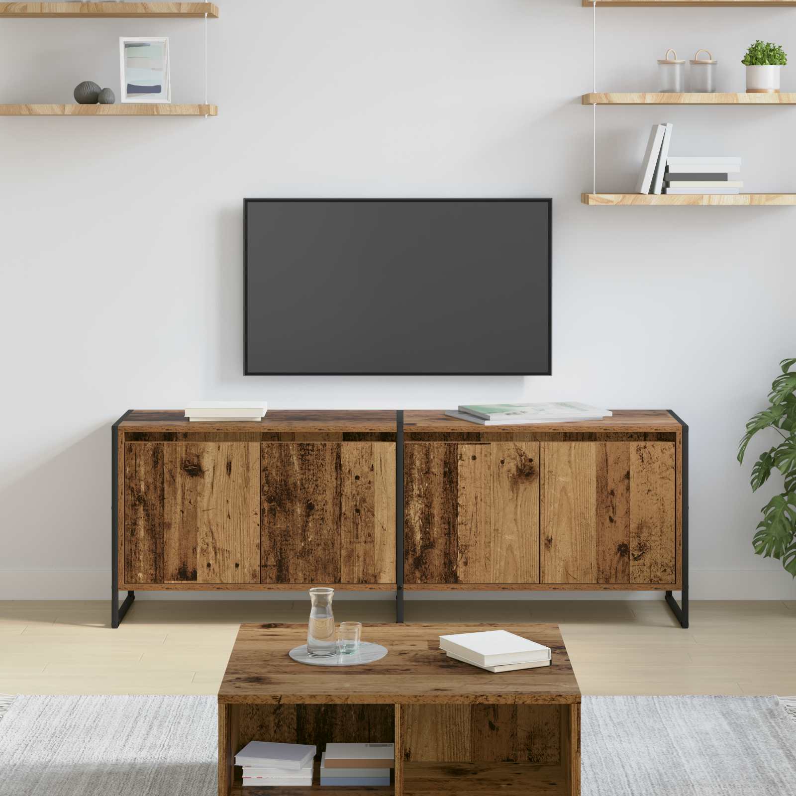 vidaXL Szafka pod telewizor Stare drewno 140 x 36 x 49.5 cm