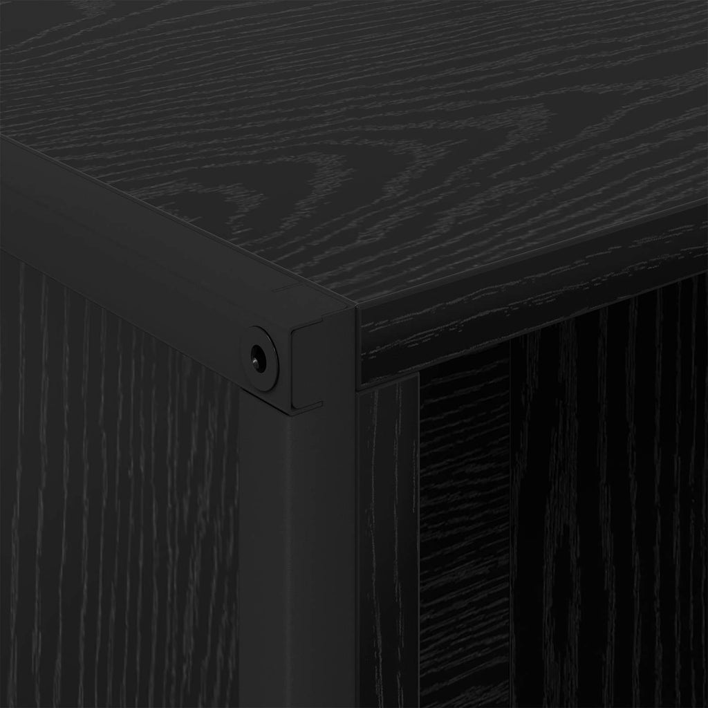 vidaXL Szafka na książki Czarny Dąb 99,5 x 30 x 108,5 cm