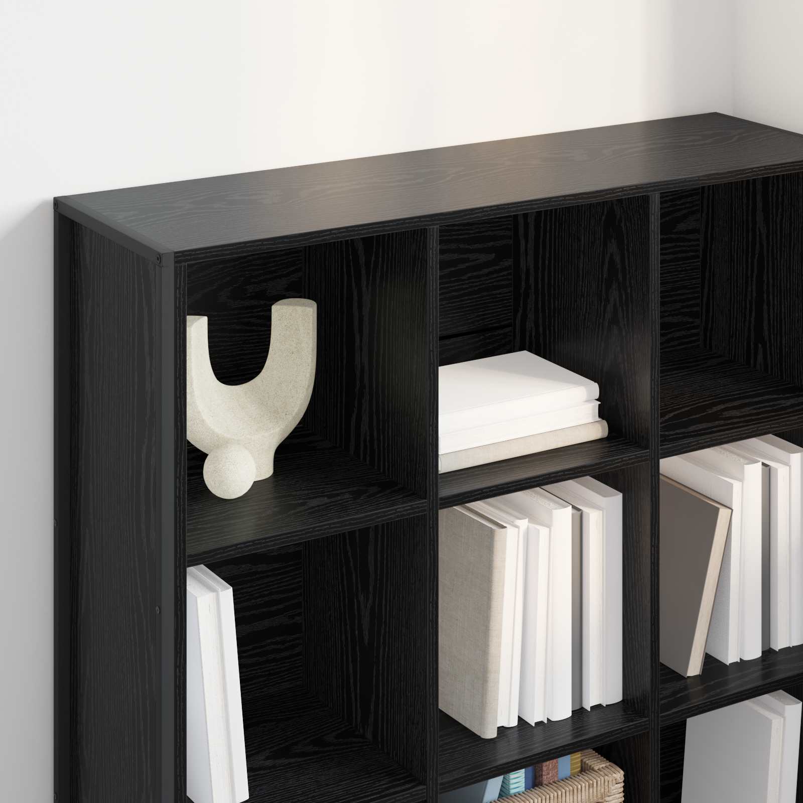 vidaXL Szafka na książki Czarny Dąb 99,5 x 30 x 108,5 cm