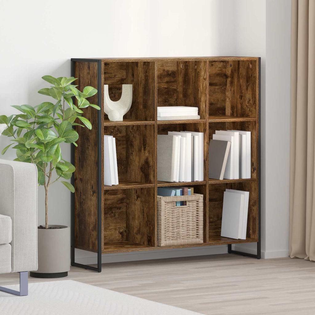 vidaXL Szafka na książki Dąb dymny 99,5 x 30 x 108,5 cm