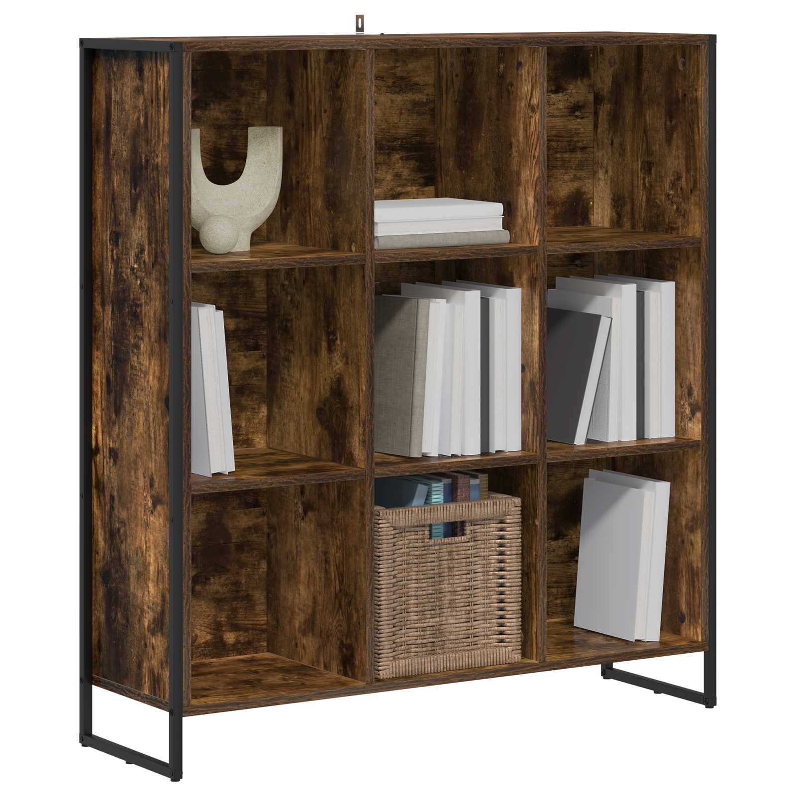 vidaXL Szafka na książki Dąb dymny 99,5 x 30 x 108,5 cm